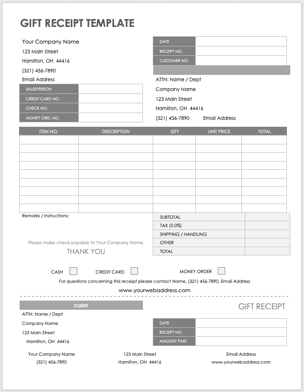 Free Microsoft Word Receipt Templates | Smartsheet