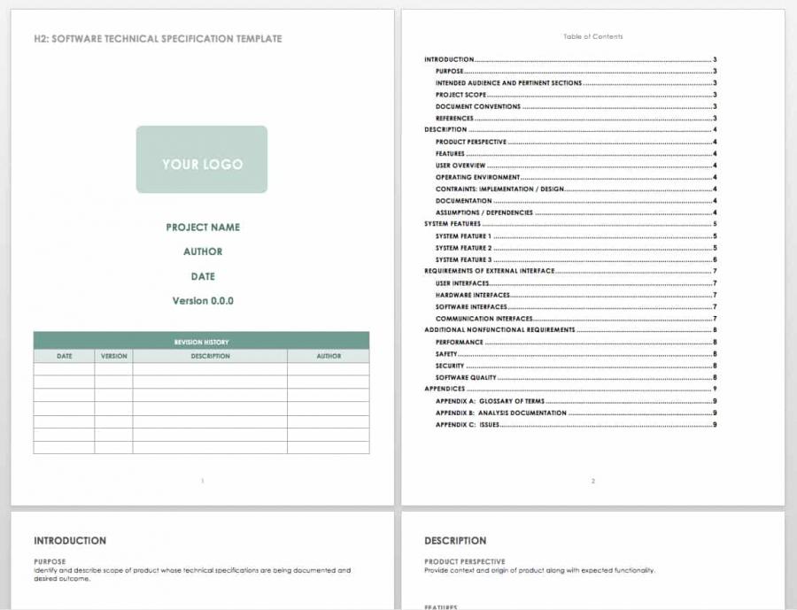 Technical Specification Template For Software Development