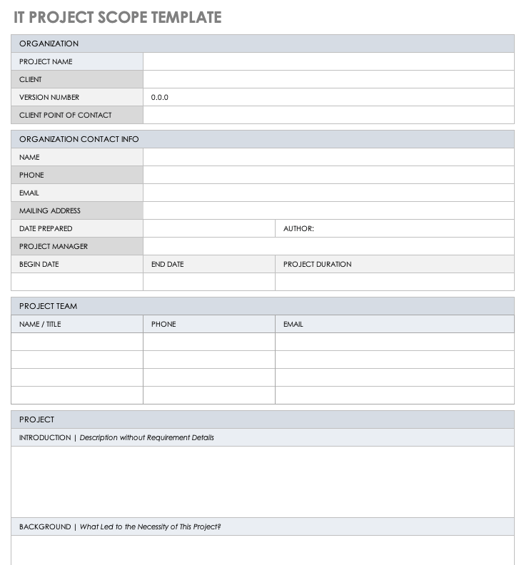 Free Project Scope Templates | Smartsheet