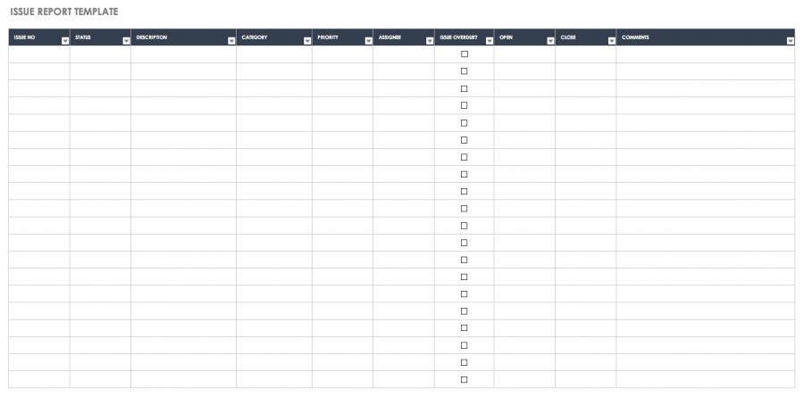 Free Issue Tracking Templates | Smartsheet