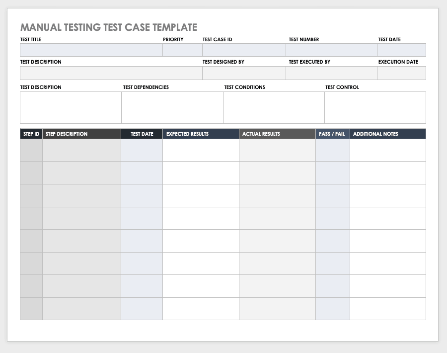 Free Test Case Templates Smartsheet