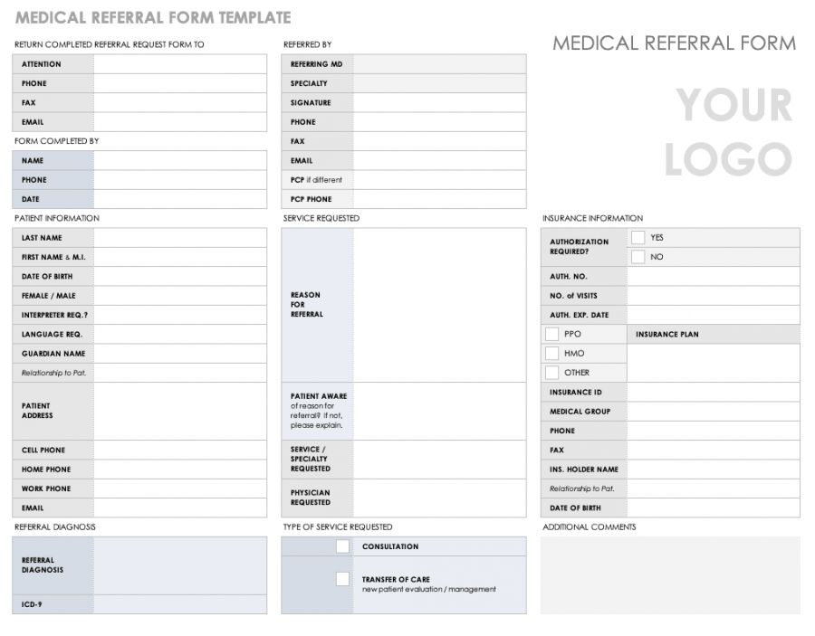 Free Medical Form Templates Smartsheet 3710