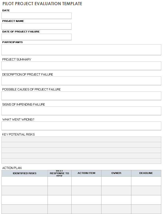 Free Project Evaluation Templates Smartsheet