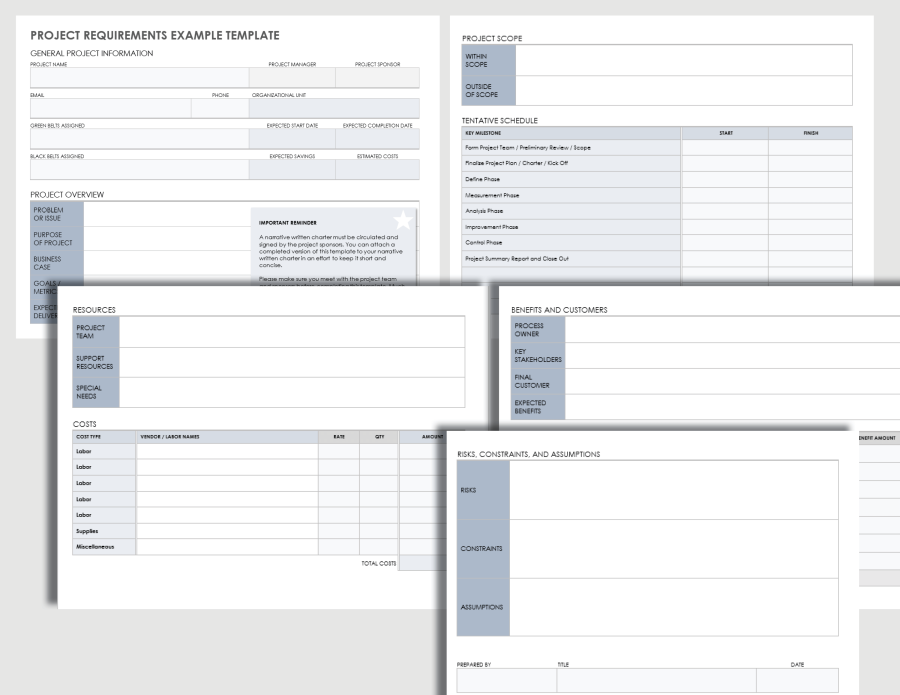 Free Project Requirement Templates | Smartsheet