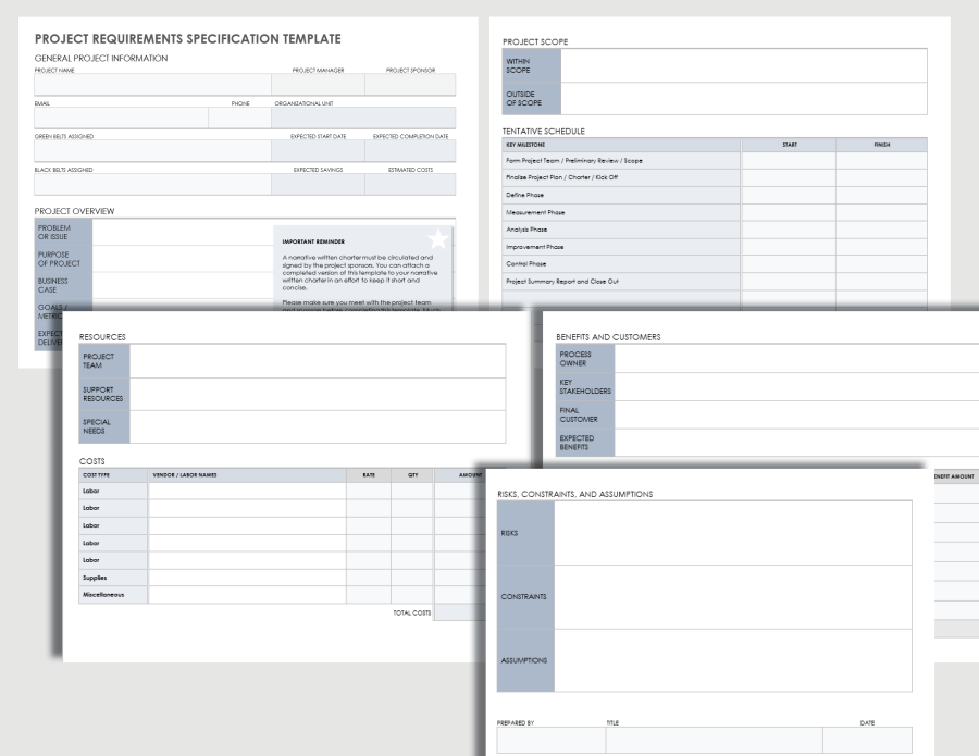 Free Project Requirement Templates | Smartsheet