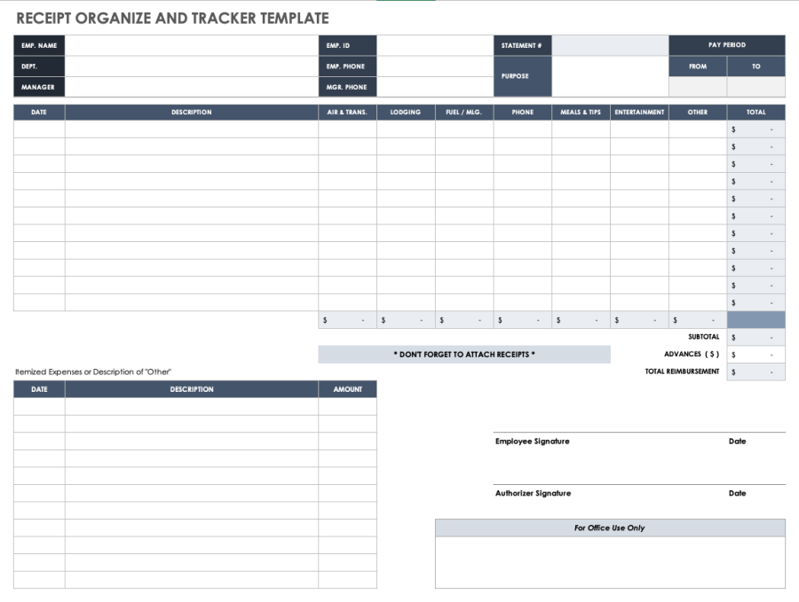 Download Free Excel Receipt Templates | Smartsheet