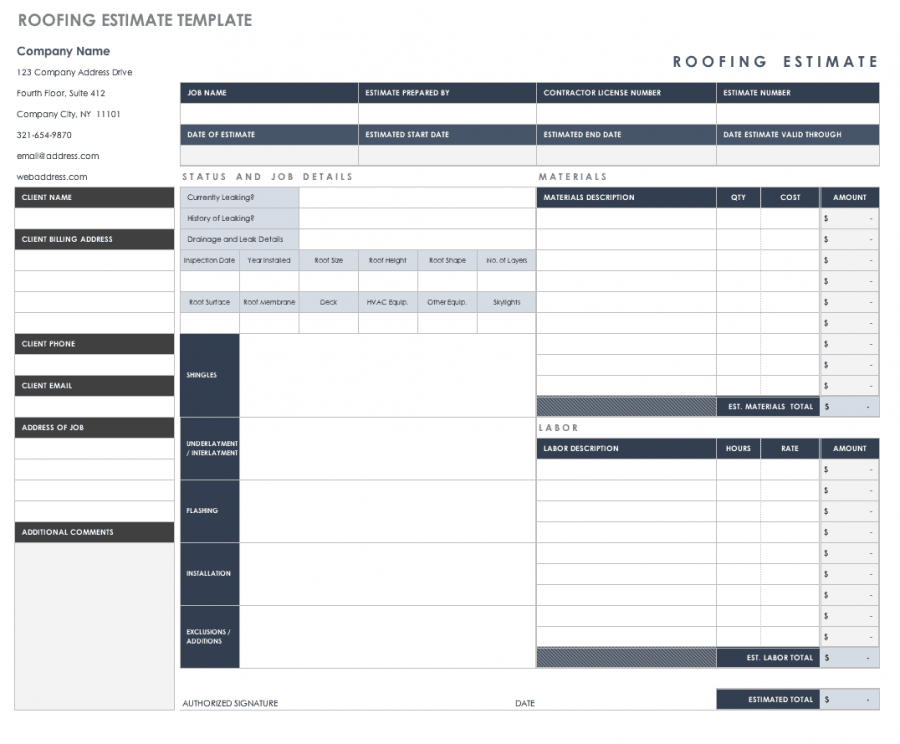 Free Construction Estimate Templates | Smartsheet