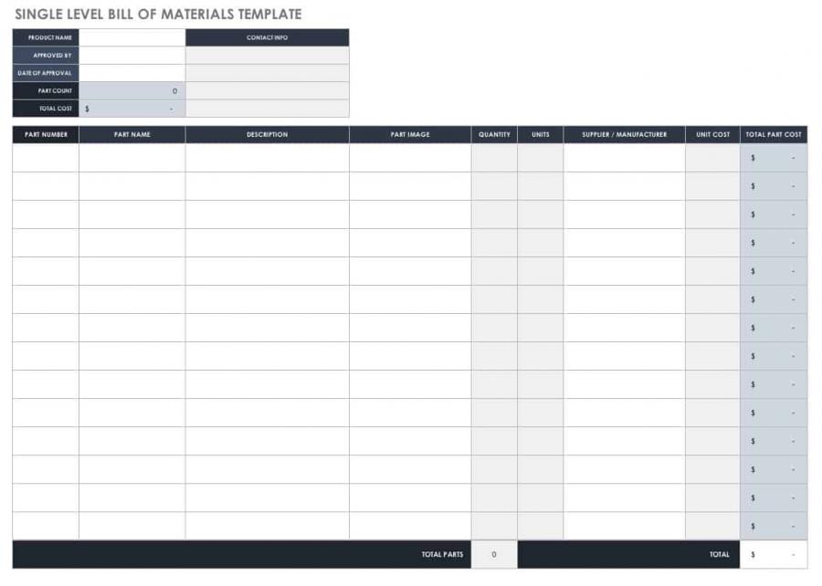 Free Bill of Material Templates | Smartsheet