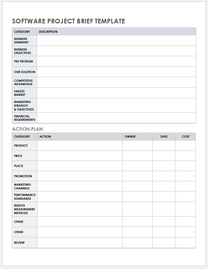 Free Project Brief Templates | Smartsheet