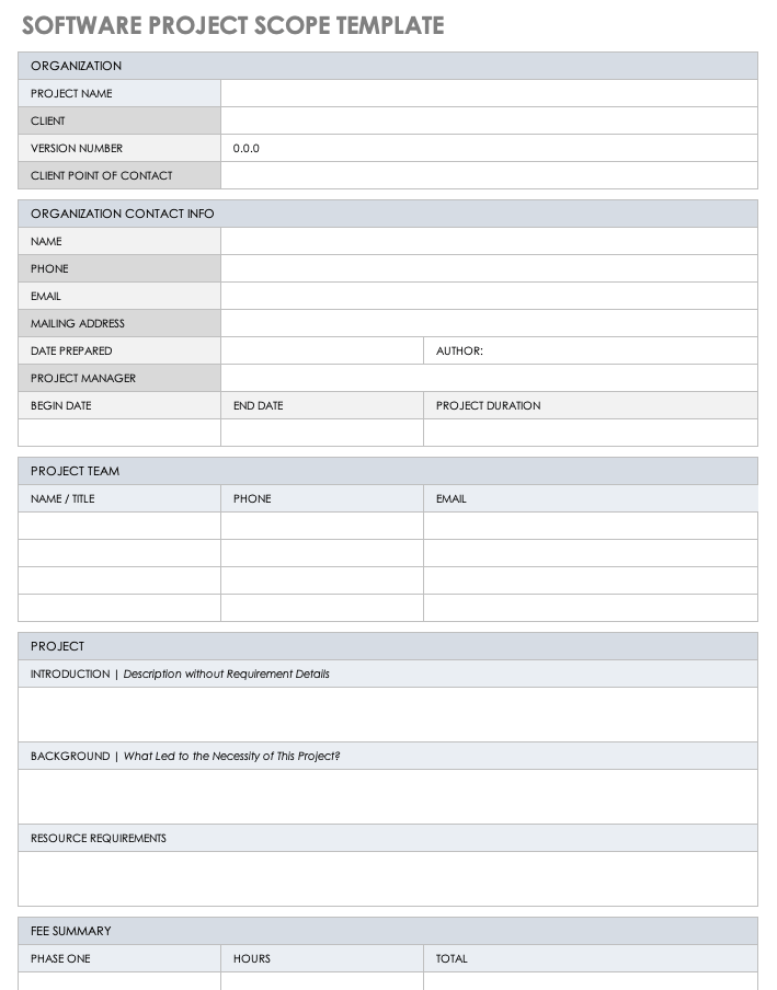 Free Project Scope Templates | Smartsheet