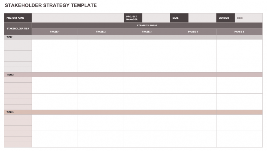 Free Stakeholder Analysis Templates Smartsheet