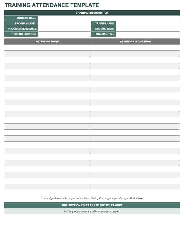 Free Attendance Spreadsheets and Templates | Smartsheet