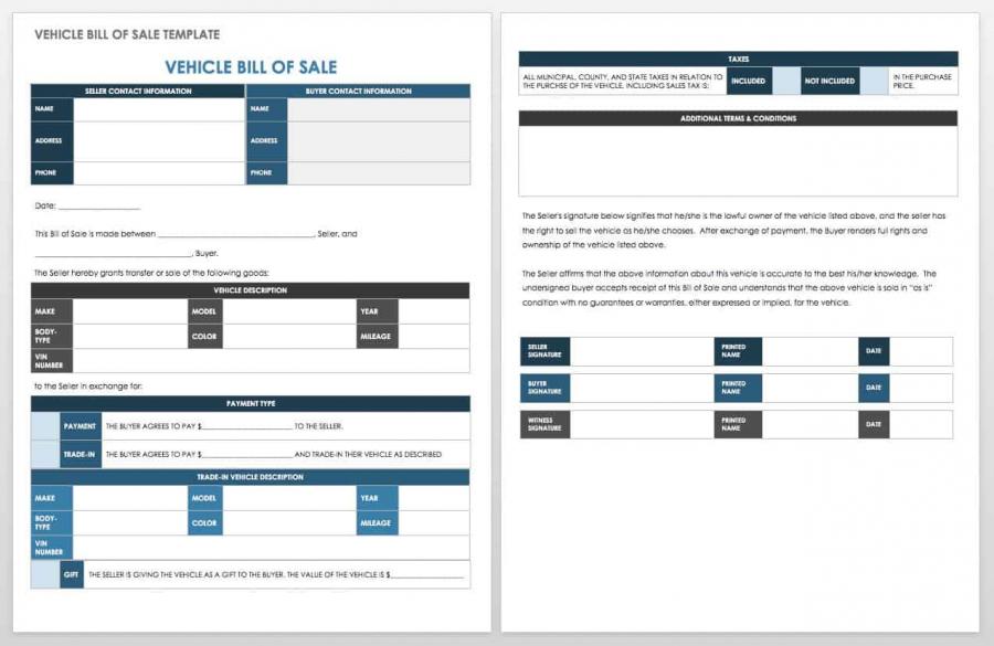 15 free bill of sale templates smartsheet