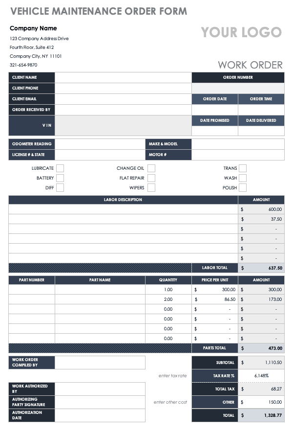 Free Order Form Templates | Smartsheet