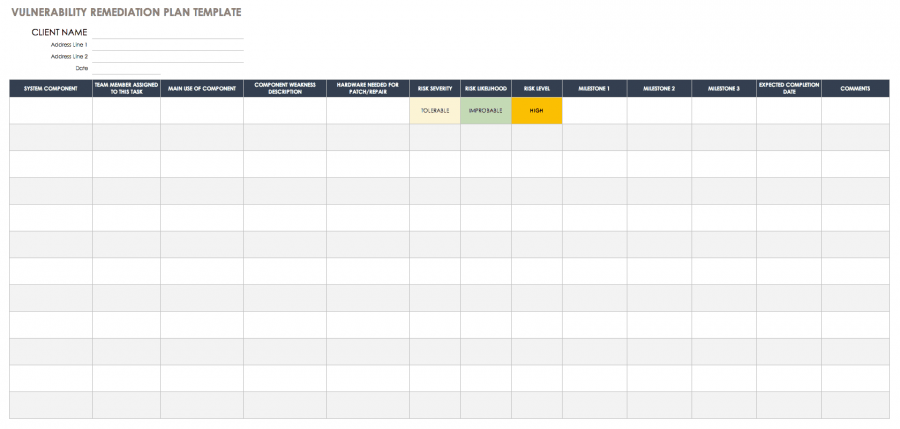 Free Vulnerability Assessment Templates | Smartsheet