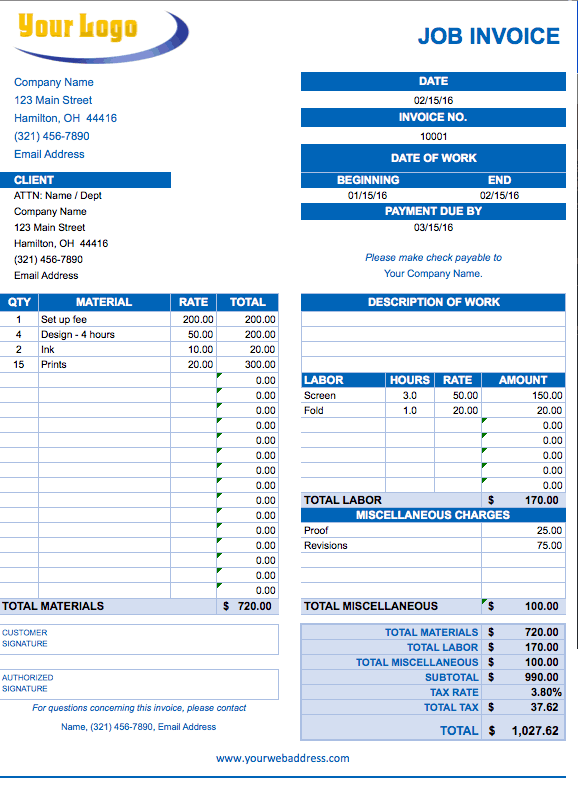 Free Excel Invoice Templates - Smartsheet