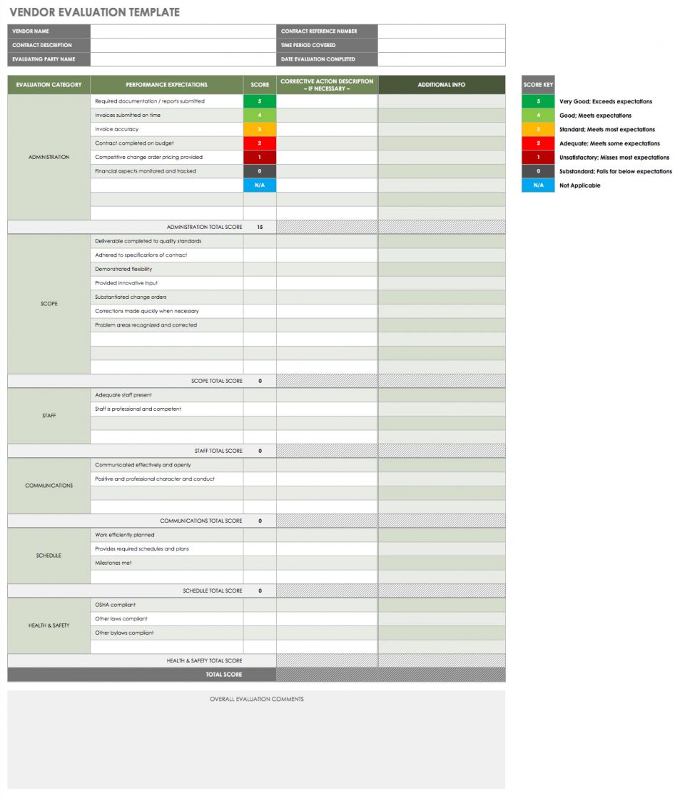 13 Free Vendor Templates Smartsheet